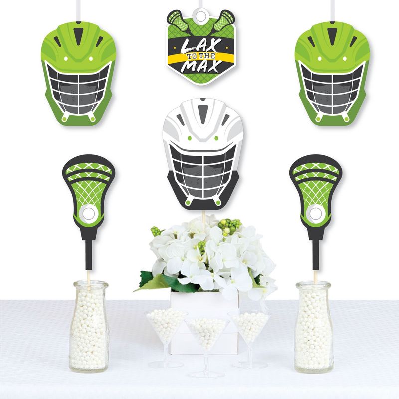 Big Dot of Happiness Lax to the Max Lacrosse Helmet, Stick, and Shield Decorations DIY Party Essentials Set of 20, 1 of 7