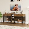 Double Dog Crate Furniture, Large Wooden Dog House with 4 Drawers - 4 of 4