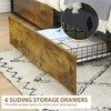 Queen Size Bed Frame with LED Lights Headboard and 6 Drawers - 2 of 4