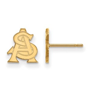 Black Bow Jewelry 14k Yellow Gold Arizona State Sun Devils NCAA Post Earrings - 1 of 3