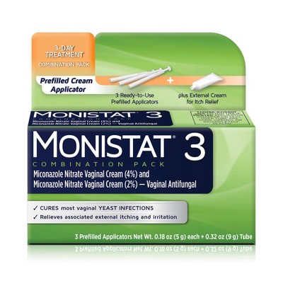 MONISTAT 3-Dose Yeast Infection Treatment, 3 Prefilled Applicators & External Itch Cream