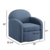 Swivel Hemp-Like Fabric Barrel Chair with 360-Degree Swivel and Reversible Seat Cushion for Living Room - 2 of 4