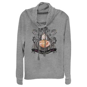 Juniors Womens Snow White and the Seven Dwarves Evil Queen Pumpkin Cowl Neck Sweatshirt - 1 of 4