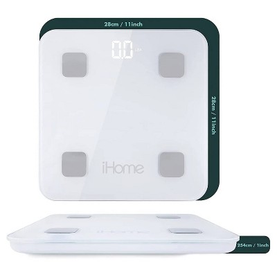 iHome Smart Scale, BT Connectivity, Weight Composition, BMl, W/ Smart Phone  App