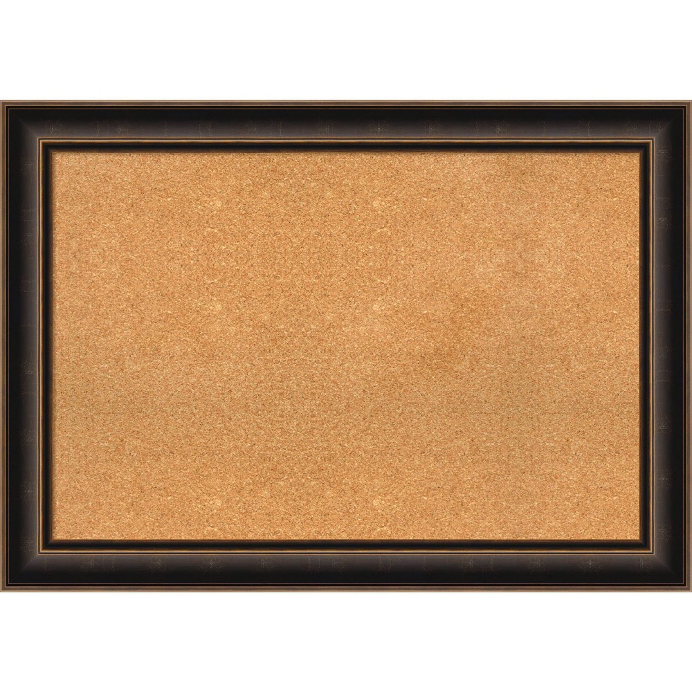 Photos - Dry Erase Board / Flipchart 42"x30" Villa Wood Frame Natural Cork Board Oil Rubbed Bronze - Amanti Art