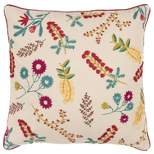 20"x20" Oversize Floral Square Throw Pillow Cover Beige - Rizzy Home