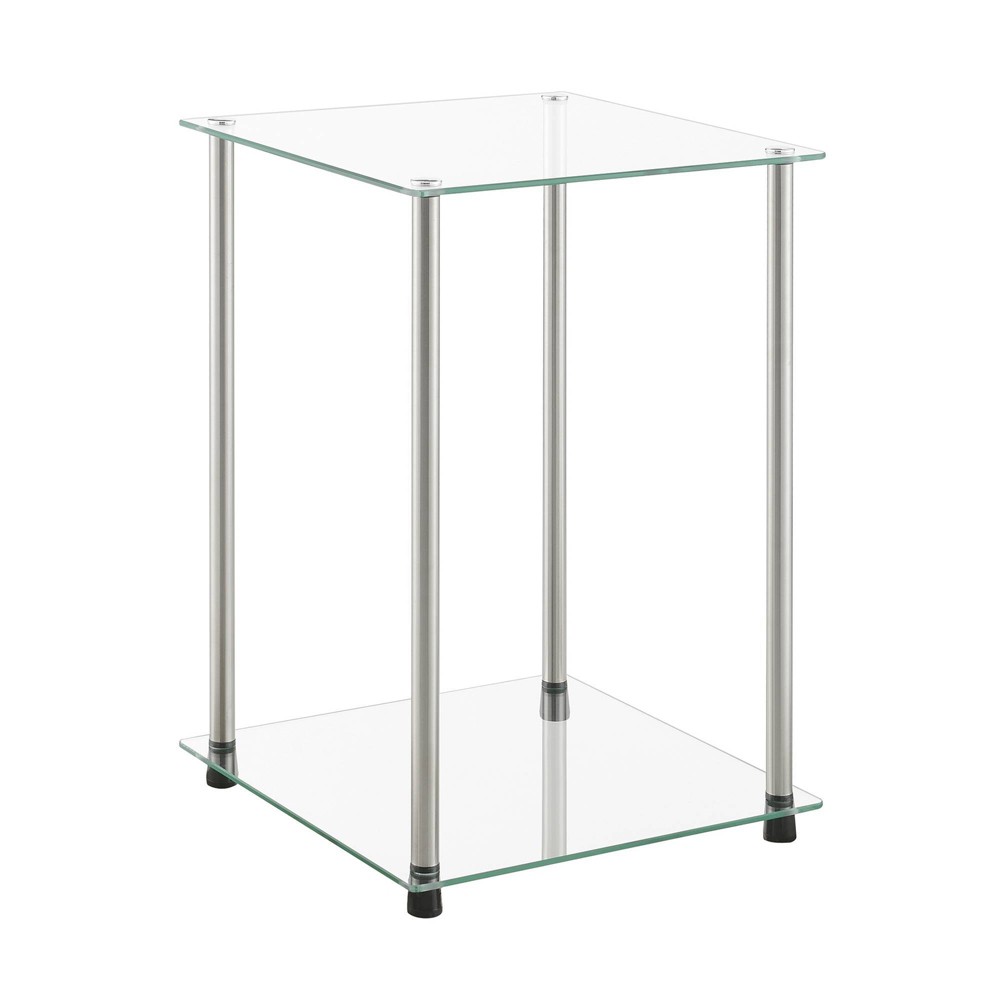 Photos - Dining Table Breighton Home Designs2Go Classic Glass 2 Tier Square End Table Glass/Chro