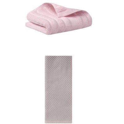 REGALWOVEN Solid Cotton Decorative Hand Towels for Bathroom Hotel and Spa 14" x 30"/13" x 30" 2 Pcs