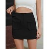 Coolmee Women's Cargo Skirt Stretchy Mini Skirts with Pockets - 3 of 4