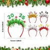 5 Pack Christmas Headbands for Women Men, Xmas Glitter Hair Hoop Tinsel Hair Accessories with Bows for Christmas Party Holiday Celebration - 2 of 4