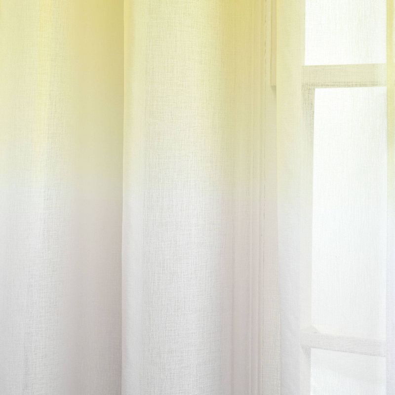 2pk 38&#34;x84&#34; Sheer Umbre Fiesta Curtain Panels Yellow/Gray - Lush D&#233;cor, 4 of 7