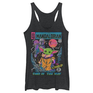 Women's Star Wars The Mandalorian 12 Cents Retro Comic Racerback Tank Top - 1 of 4