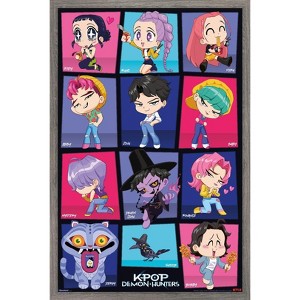 Trends International Netflix KPop Demon Hunters (2025) - Chibi Grid Framed Wall Poster Prints - 1 of 4