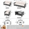 COZONY 5 Piece Patio Furniture Set, PE Rattan Sectional Sofa Coffee Table Washable Cushions for Garden Poolside - 3 of 4