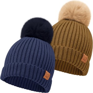 KeaBabies 2pk Baby Hats, Baby Beanies, Newborn Hats for Baby Girls, Boys, Baby Winter Hat, 0-36 Months Infant Hat - 1 of 4