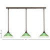 Toltec Lighting Any 3 - Light Chandelier in  Bronze with 10" Kiwi Green Crystal Shade - 2 of 2