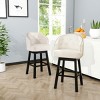 Bar Stool Set Of 2,Swivel Nailhead Trim And Button Tufted Living Room Chairs,Fabric Upholstered Rubberwood Legs Kitchen Chairs-Cuddlewood - 2 of 4