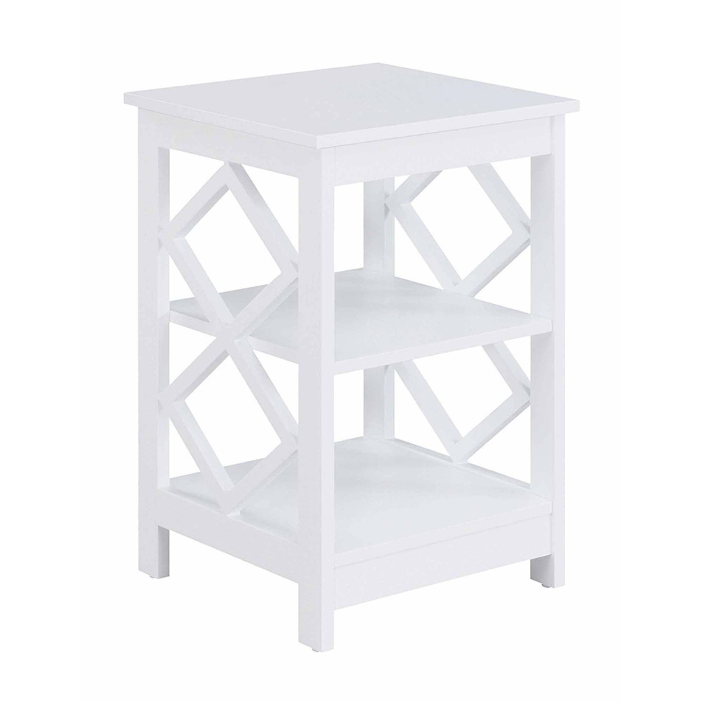 Photos - Coffee Table Diamond End Table White - Breighton Home