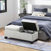 CAVINAS Linen Storage Ottoman Bench with Steel Frame and Safety Hinge,Upholstered Storage Ottoman,Storage Benches for Living Room,Bedroom - 2 of 4