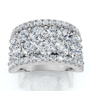 Pompeii3 3 1/2Ct Diamond Wedding 11mm Wide Anniversary Ring 14k Gold Lab Created - 1 of 4