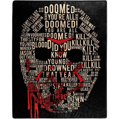 Friday The 13th Jason Vorhees Big Talker Micro Raschel Throw Blanket 46"x60"