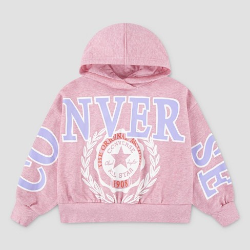 Converse® Girls' French Terry Hooded Sweatshirt - Pink - image 1 of 3