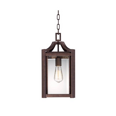 Rockford Bronze 17" Clear Glass Outdoor Hanging Light