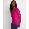 Hanes Women's Long Sleeve Cotton V-Neck T-Shirt - 2 of 4