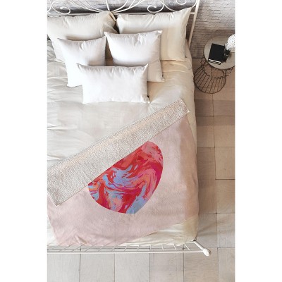 El buen limon Heart and love retro psychedelic 60" x 50" Fleece Throw Blanket - Deny Designs