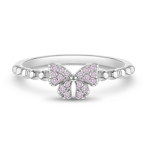 Girls Cz Bow Sterling Silver Ring 4 In Season Jewelry Target