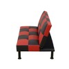 DOMETOUR Red & Black Faux Leather Sofabed for Living Room - Modern Convertible Sleeper Sofa - 4 of 4