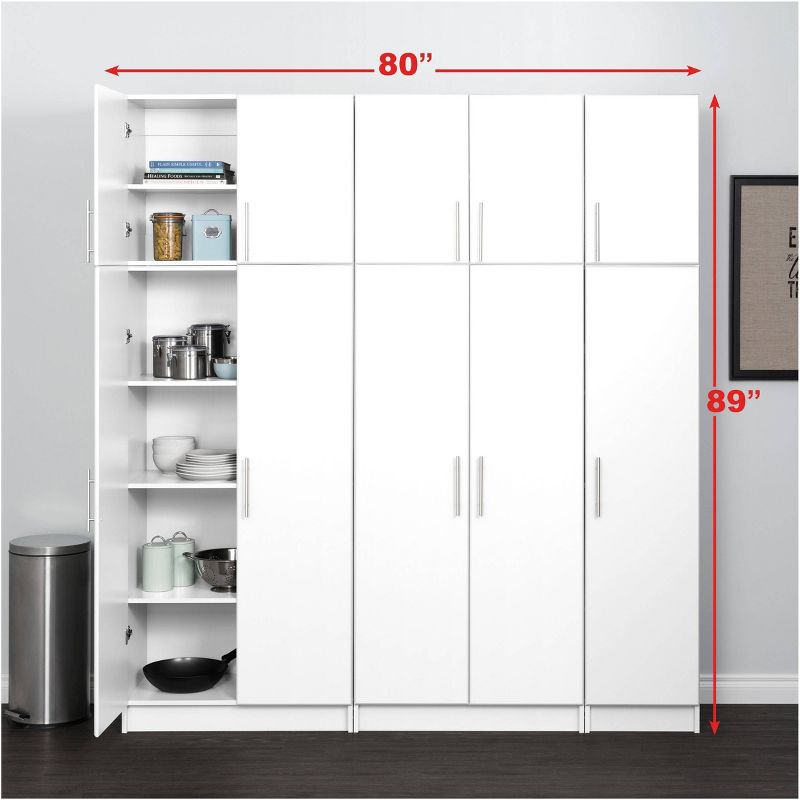 80&#34; Elite with 6 Storage Cabinet Set White - Prepac, 4 of 9