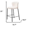 HomeRoots Set of Two 26" Cream And Black Faux Leather And Steel Counter Height Bar Chairs - 3 of 4