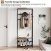 Single row Coat Rack Shoe Bench Organizer with 5/10 Hooks, 4 in 1 Entry Hallway Coat Rack with Storage Function, Metal Frame Hallway Organizer, Wood - 4 of 4