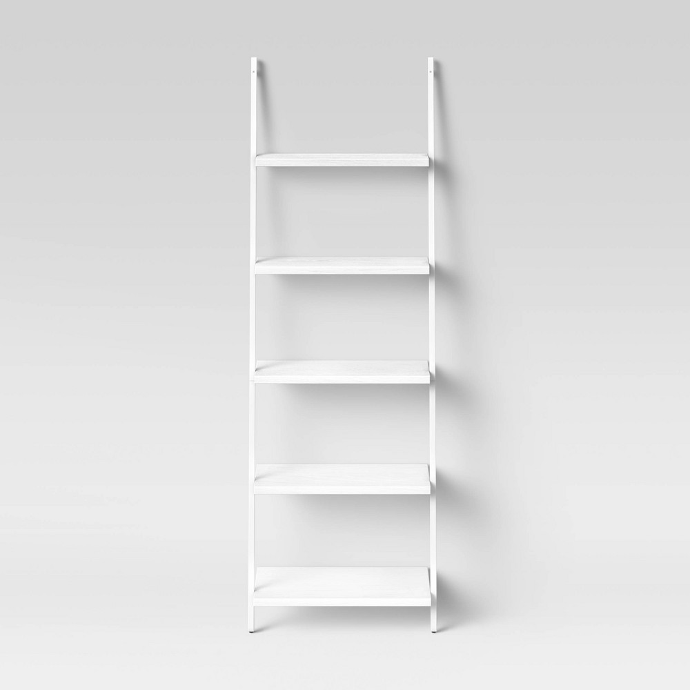 72" Loring 5 Shelf Leaning Bookshelf White - Threshold™