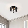 13.25" 2-Light Lauren Metal/Glass LED Flush Mount - JONATHAN Y - 4 of 4