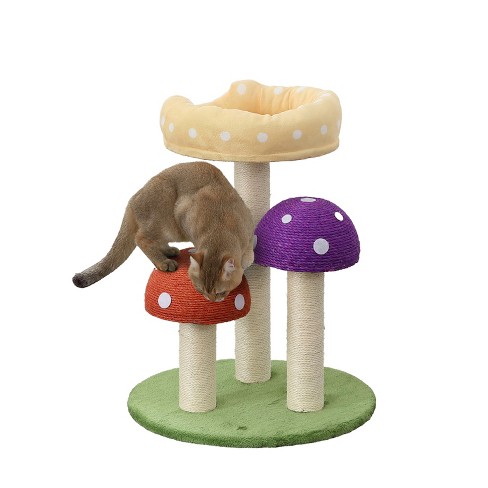 Pixie 3 tier Cottage Sisal Mushroom Cat Tree With Scratching Posts Napping Perch And Dangling Bell Toy Target