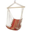 Northlight Striped Hammock Chair with Padding and Wooden Bar -34" x 21" - Red and Yellow - 4 of 4