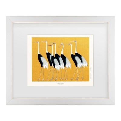 Pictufy Japanese Red Crown Crane Matted Framed Art : Target