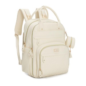 BabbleRoo Premium Vegan Leather Diaper Bag Backpack, Travel Backpac,Spacious & Stylish Nappy Organizer - 1 of 4