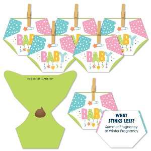 Big Dot of Happiness Colorful Baby Shower - Baby Shower Conversation Starter - 2-in-1 Dirty Diaper Game - Set of 24 - 1 of 4