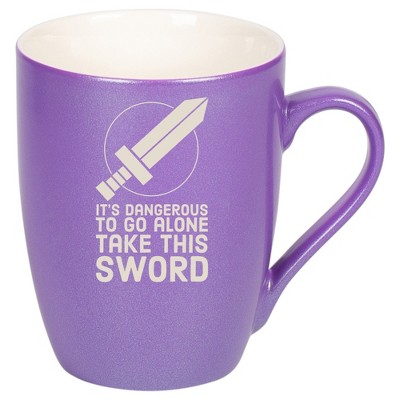 100 North Legendary Hero's 10 Ounce Passion Purple Metallic Finish, Comfortably Fits Your Hands, New Bone China Coffee Tea Cup Mug, It's Dangerous To