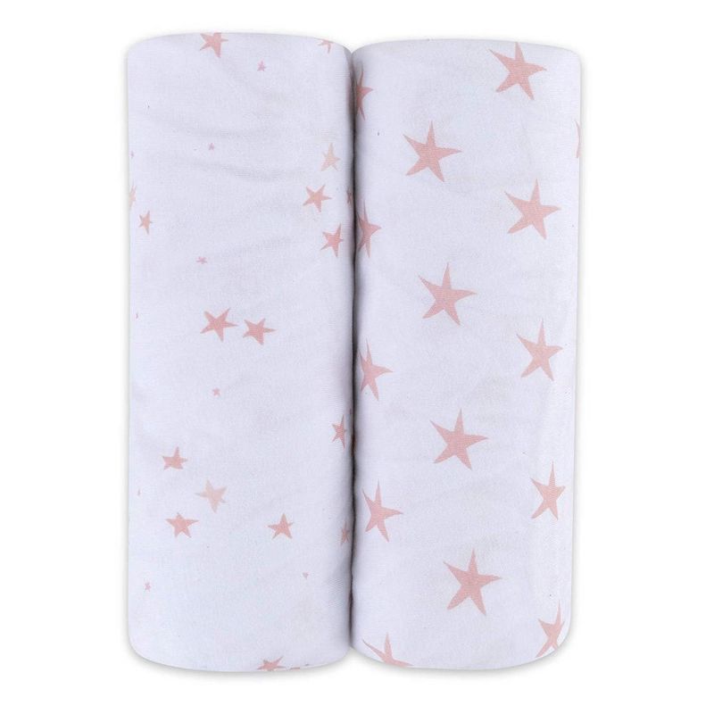 Ely's & Co. Baby Changing Pad Cover - Cradle Sheet 100% Combed Jersey Cotton Pink for Baby Girl, 2 of 12