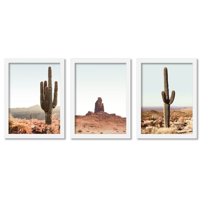 Americanflat Botanical Landscape (Set Of 3) Desert Cactus By Tanya Shumkina Framed Triptych Wall Art Set, 1 of 5