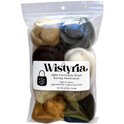 Wistyria Editions Wool Roving 15" .25oz 8/Pkg