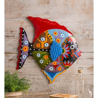 Wind & Weather Handcrafted Colorful Metal Fish Wall Art