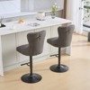 Set of 2 Swivel Bar Stool, Upholstered Counter Stool with Adjusatble Height Seat, Dining Chair Pub Stool, Velvet/PU Leather-Modernluxe - 3 of 4