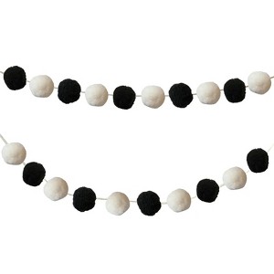 Carson Dellosa Education Black & White Pom-Pom Garland, 12 Feet, Pack of 2 (Pack of 3) - 1 of 1