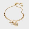 14K Gold Dipped Cubic Zirconia Charm Bracelet - 3 of 4