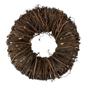 Northlight 12" Brown Rustic Twig and Tree Bark Artificial Spring Wreath - 1 of 3